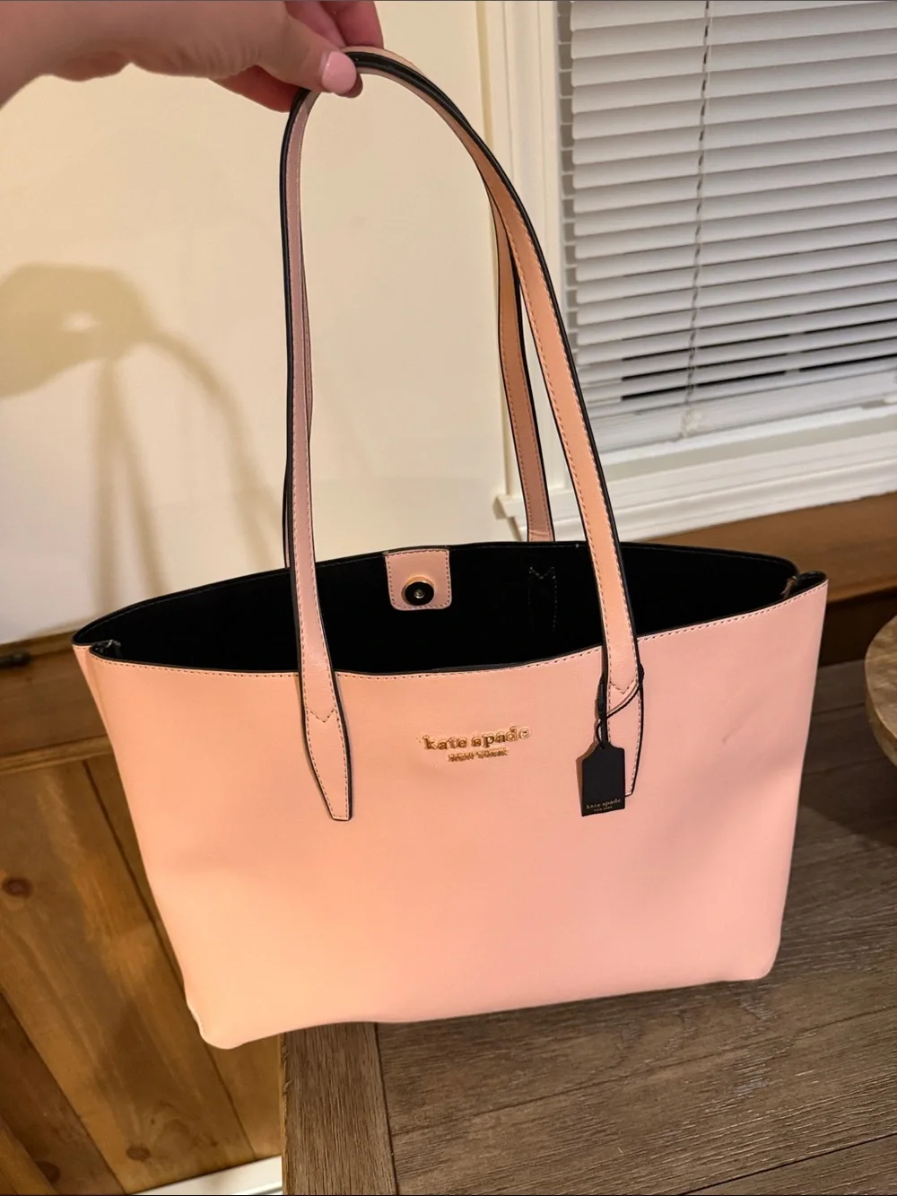 kate spade Pink and Black Leather Tote